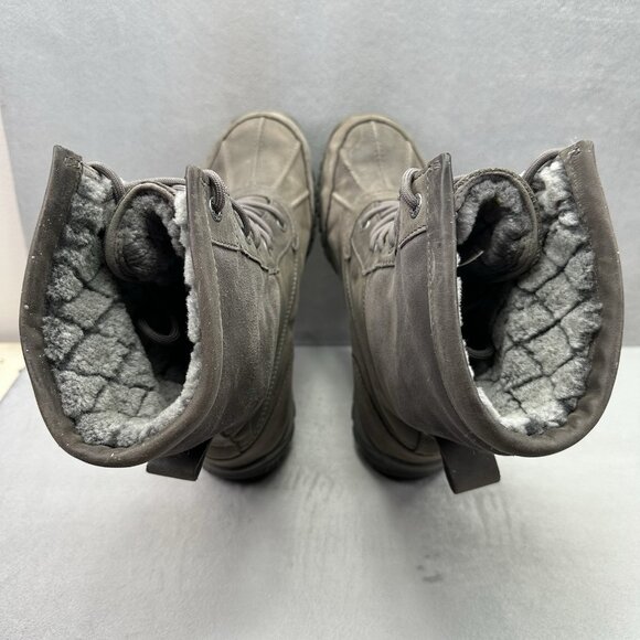 UGG Adirondack II Womens Size 10 Snow Boots Luxe Quilt Grey Leather Waterproof - Picture 6 of 8